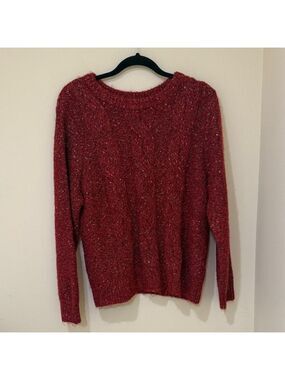 a new day Women's Sweater Maroon Crew Neck Sweater